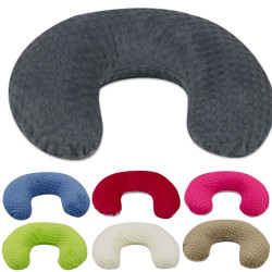Cojin de amamantamiento, pre/post-natal, de multiusos, tela minky, forma c
